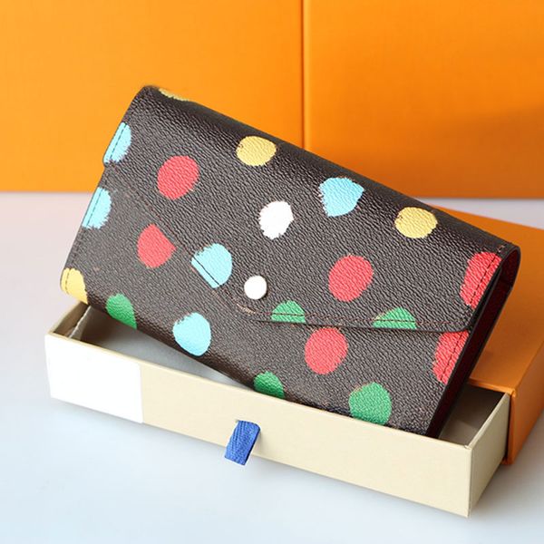 10A Damen-Clutch, Handtasche, klassischer Briefdruck, Münzgeldbörse, Rindsleder, echtes Leder, interner Reißverschluss, Kartentasche, Polka Dot-Muster, Damenbrieftasche, modische Handtaschen