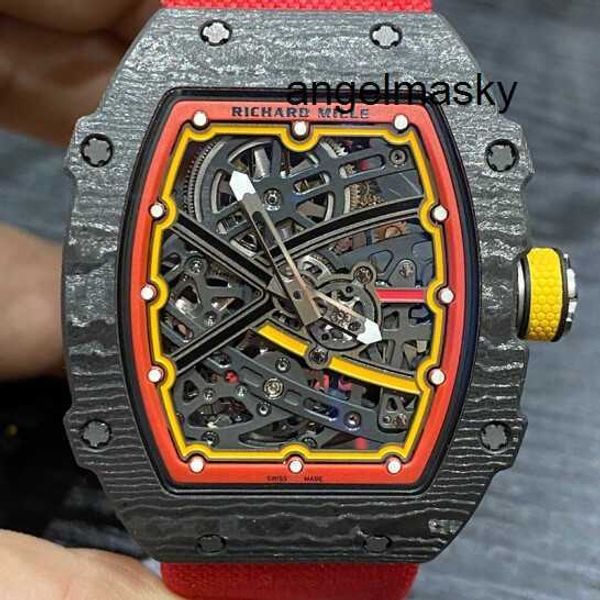 Дизайнерские часы RM Наручные часы RMWatch Наручные часы серии Rm67-02 Календарь 38,7*47,5 мм Rm67-02 Ntpt черного и красного цвета