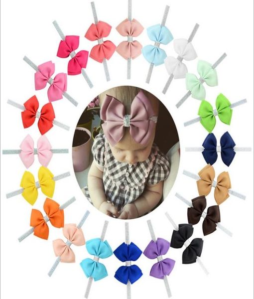 4 pollici neonate carino papillon elastici fasce per capelli bowknot fiocchi di nastro accessori per bambini avvolgere i capelli fascia per capelli copricapo A1187040568