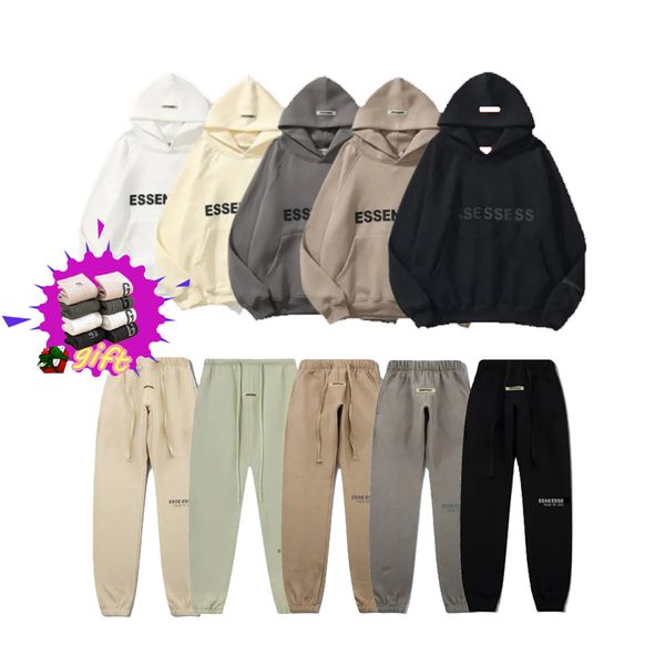 Felpe con cappuccio firmate Essentialshoodie per uomo Donna Essentialsfelpe ESS felpa con cappuccio tuta pantaloni zip up lettera stampa felpa con cappuccio hip hop streetwear