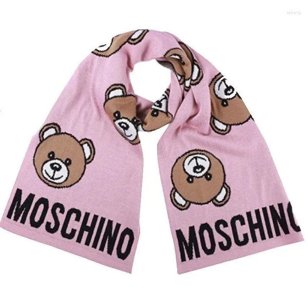 Sciarpe MOSCHIN Teddy Bear Stile Moda Bavaglino Avanzato Cashmere Lavorato a Maglia Calda Sciarpa da Donna Designer Tendenza Inverno Bellissimo Scialle