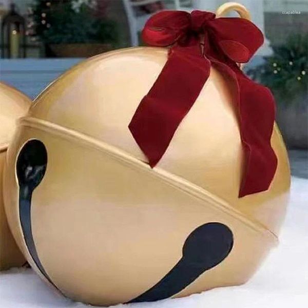 Decoração de festa Natal Decorativo Sino Balão 60 cm Ao Ar Livre Impressão Engraçada PVC Grande Bolas Xmas Árvore Bola de Brinquedo Inflável
