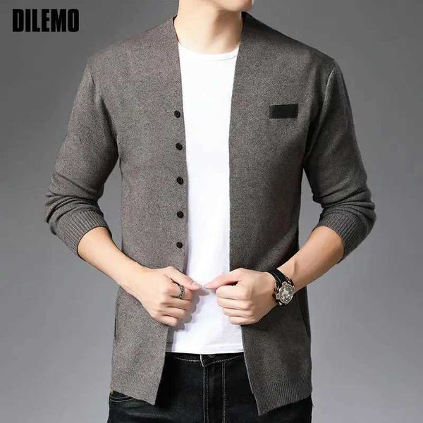 Giacche da uomo di alta qualità Nuovo marchio autunno Moda Slim Fit Cardigan in maglia da uomo Maglione giapponese di lana Cappotti casual Giacca da uomo Abbigliamento 2023 J240125