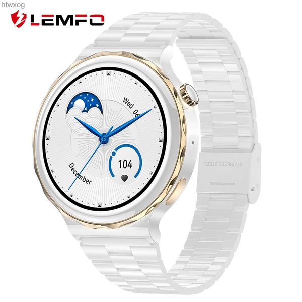 Relógios inteligentes LEMFO relógios inteligentes para mulheres IP68 à prova d'água 5 dias de duração da bateria NFC HK43 Smartwatch Bluetooth Chamada PK GT 3 Pro 1.36 390 * 390 HD YQ240125