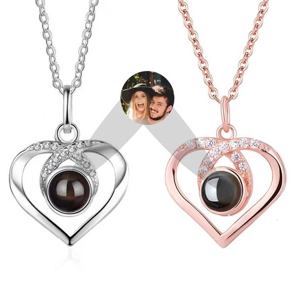 Collana con proiezione personalizzata Po Collana con proiezione a forma di cuore Collana con ciondolo Po personalizzato personalizzato Regali commemorativi per gioielli da sposa 240119