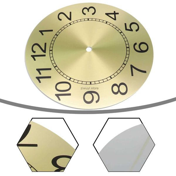 Настенные часы 9,5 дюйма 243 мм Металлический циферблат с арабскими цифрами для DIY Кварцевые настенные часы 10 мм Центральное отверстие Алюминиевое украшение для дома