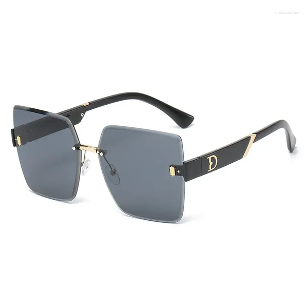 Солнцезащитные очки без оправы для мужчин и женщин, модные винтажные солнцезащитные очки для вождения автомобиля UV400, классические трендовые женские и мужские очки, оттенки