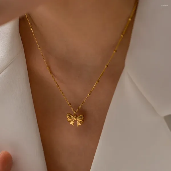 Ketten Edelstahl Damen Halskette Korean Fashion High Crystal Anhänger Schmetterling Paar Geschenk