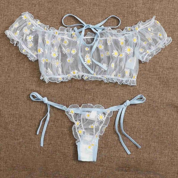 Sexy Set Heißer Verkauf Sexy Dessous Für Frauen Stickerei Spitze Bowknot Trägerlosen Bh Tanga Set Nachtwäsche Pyjamas Dessous Sets für Frauen Sexy