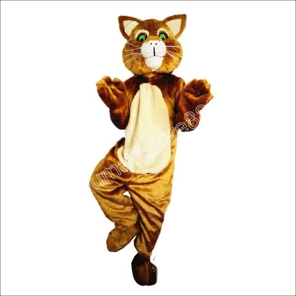 Discount Factory Cartoon Braune Katze Maskottchen Kostüm Kostüm Geburtstag Geburtstag Party Weihnachten Anzug Karneval Unisex Erwachsene Outfit