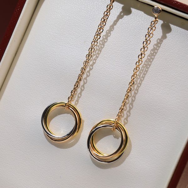 Ciondoli per orecchini Trinity per donna designer perno argento pregiato T0P qualità argento 925 placcato oro 18 carati moda di lusso regalo di dimensioni europee per la fidanzata 005