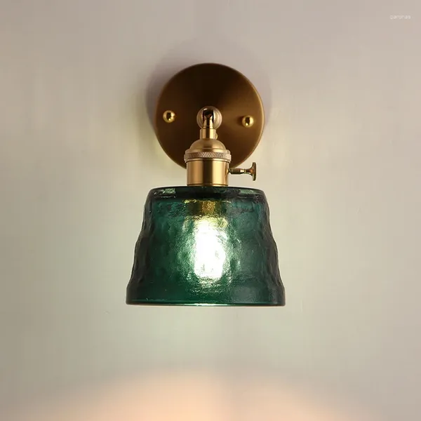 Lâmpada de parede Nordic Modern LED Sconce Iluminação E27 Vidro Abajur Retro Sala de estar Quarto Banheiro Luminária Criativa