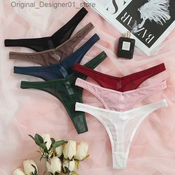 Slips Höschen Sexy Mesh Thongs Durchsichtige Höschen Frauen Tangas Nahtlose Strings Frau Transparent Sexuelle Erotik T-back G-String Femme XL Q240126