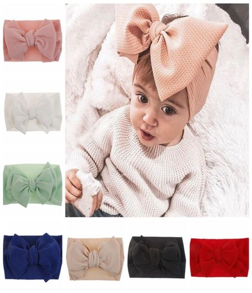 Bebê menina turbante bandana sólido arco nó hairband meninas elástico cabeça envoltórios diy boutique acessórios de cabelo 10 cores bt4248121851