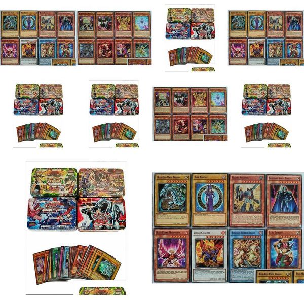 Giochi di carte Classico Yu-Gi-King Gioco inglese Commercio estero Yuh Scatola di ferro Yu-Gi-Oh 40 carte più 1 Flash Il modello di imballaggio è spesso Dhh2K