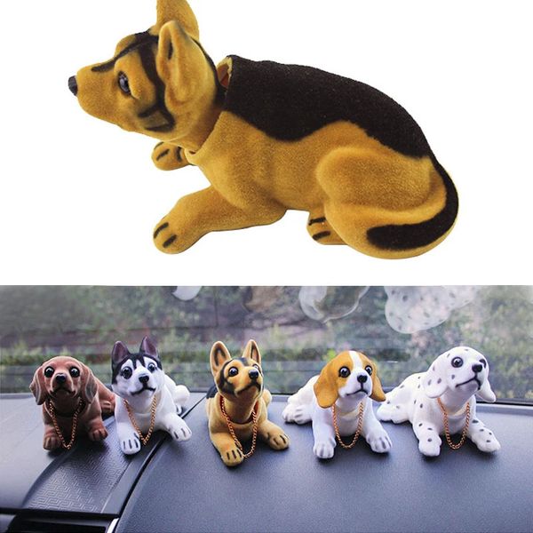 Auto Creative Dashboard Tabletop Decoration Bobbing Husky Beagle St Bernard Shepherd Shake Head Dog Ornament 240124