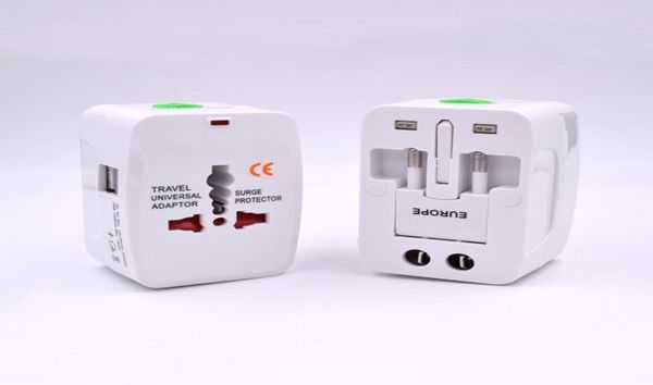 Adattatore per presa di corrente da viaggio internazionale tutto in uno Trasformatore da parete CA con 2 porte per caricabatterie USB Convertitore per presa di corrente AU US UK EU3439618