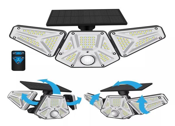 10 Вт солнечные настенные светильники 2835 SMD 113LED на солнечной энергии для наружного использования в аварийной ситуации, садовый настенный датчик движения Light3131478