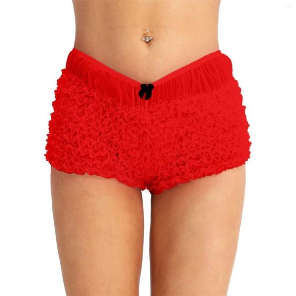 Shorts femininos mulheres lolita bloomers bonito plissado em camadas rendas calças de fundo de abóbora y2k booty steampunk empregada pettipants