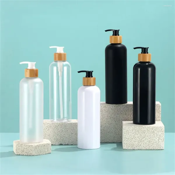 Garrafas de armazenamento claro branco preto dispensador de sabão banheiro chuveiro shampoo garrafa de lavagem corporal recarregável prato de cozinha mãos recipiente líquido