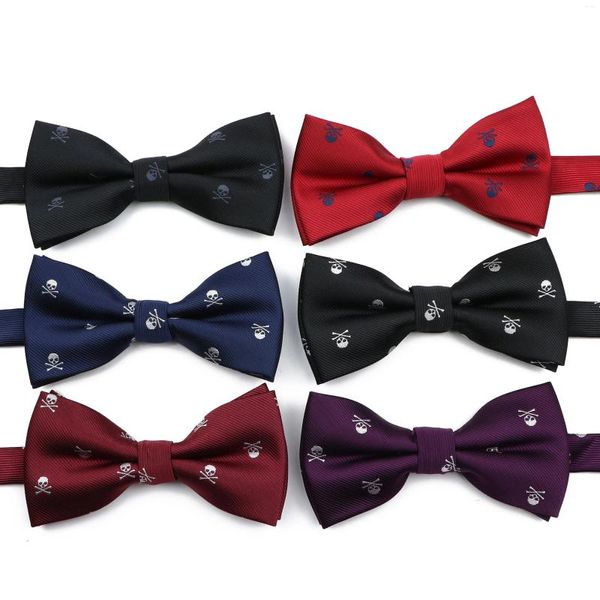 Галстуки-бабочки, повседневный галстук-бабочка с черепом для мужчин, классический полиэстер, красные, синие галстуки, модный мужской галстук, свадебная вечеринка, косплей, галстуки, подарок
