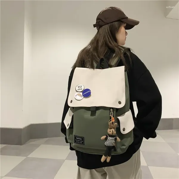 Mochila moda estudante universitário coreano grande capacidade bonito saco de escola para adolescentes viagem ao ar livre laptop mochila