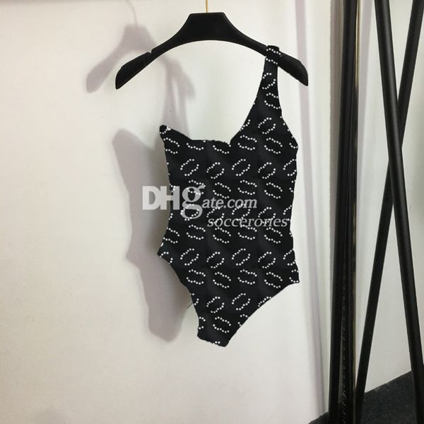 Seksi mayo tasarımcısı mayo lüks mektup basılı kadın bikinis tek parça bir mayo bandeau dalış takım elbise