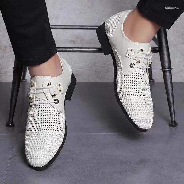 Модельные туфли Летние мужские сандалии из вьетнамской кожи с выемками ручной работы в деловом стиле для отца
