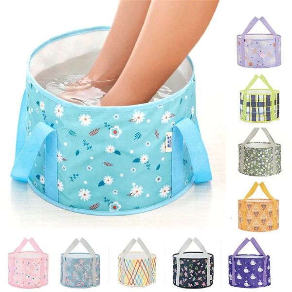 Sacos Dobrável Banheira de Pé Portátil Saco de Banho Viagem Camping Pesca Dobrável Bacia Pia de Banho Cesta de Lavagem Spa Massagem Balde de Água para Pés