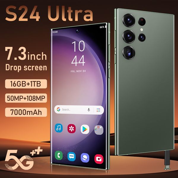 Трансграничный мобильный телефон S24 Ultra Real 4G Android 11 Встроенная ручка 7,3 Большой экран 13 миллионов пикселей (3 64) Внешняя торговля