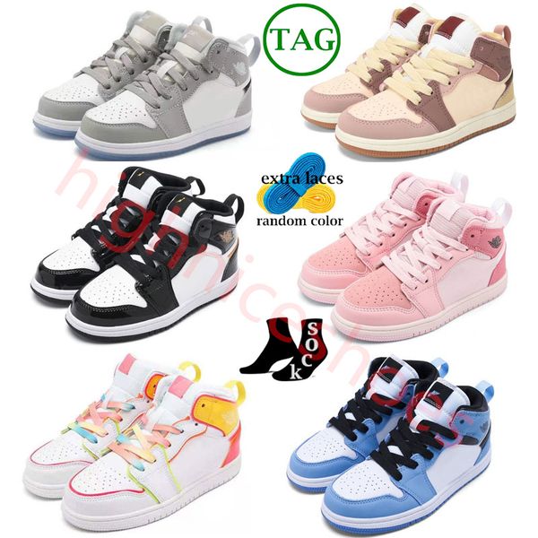 Neonati Reverse Mocha High OG 1s Scarpe da pallacanestro per bambini Chicago Hyper Royal Panda Black Gold 1 Infant UNC Sneaker Per bambini Neonato Calzature per bambini