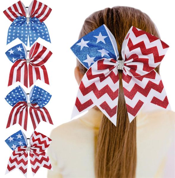 18 cm Unabhängigkeitstag Fliege Haarnadeln Haarbänder 4. Juli HairBow Haarspange Amerikanische Flagge Patriotische Schleifen Haarschmuck2856961