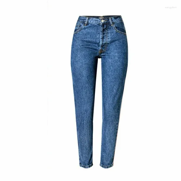 Calças de brim femininas mulheres magro plus size azul denim calças 2024 streetwear ass buraco buripped feminino cintura alta reta sexy calças