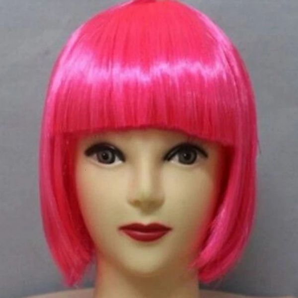 Korte Bobpruik met pony dames synthetische pruik zwart rood blond roze Lolita rollenspel feest natuurlijk haar paars 230125