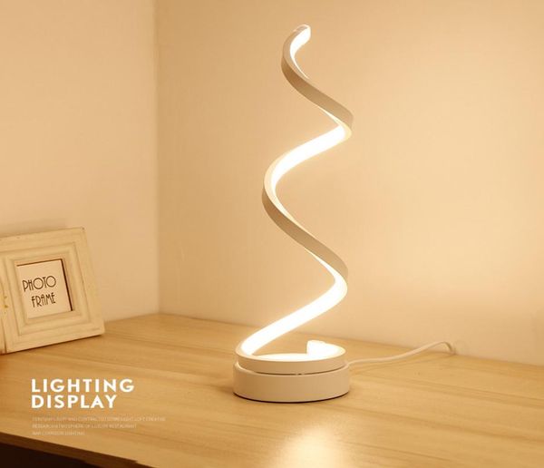 BRELONG espiral LED candeeiro de mesa curvo LED candeeiro de mesa luz branca quente material acrílico inteligente muito adequado 101629227190