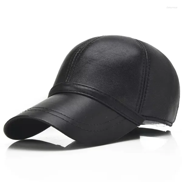 Berretti da baseball 2024 stile di marca da uomo in vera pelle di pecora berretto da baseball in pelle Sboy / berretto cappello invernale cappelli caldi Cow-03