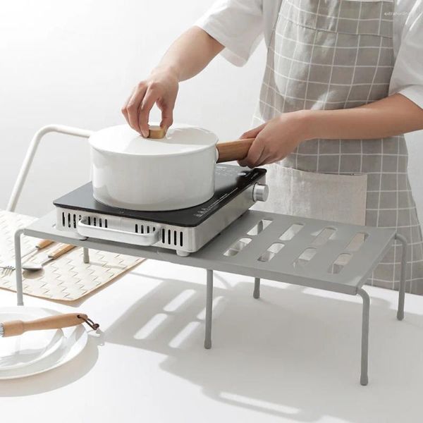 Armazenamento de cozinha multifuncional prateleira retrátil prato rack plástico dupla camada armário suportes filtro cinza sapato casa