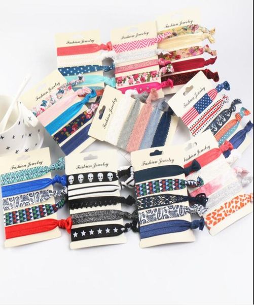 Haargummi-Sets FOE Glitzer elastisches Haarband Haar elastisches Haarband Stirnband Pferdeschwanz Krawatte Geschenk Partybevorzugung Yoga Armband7241311