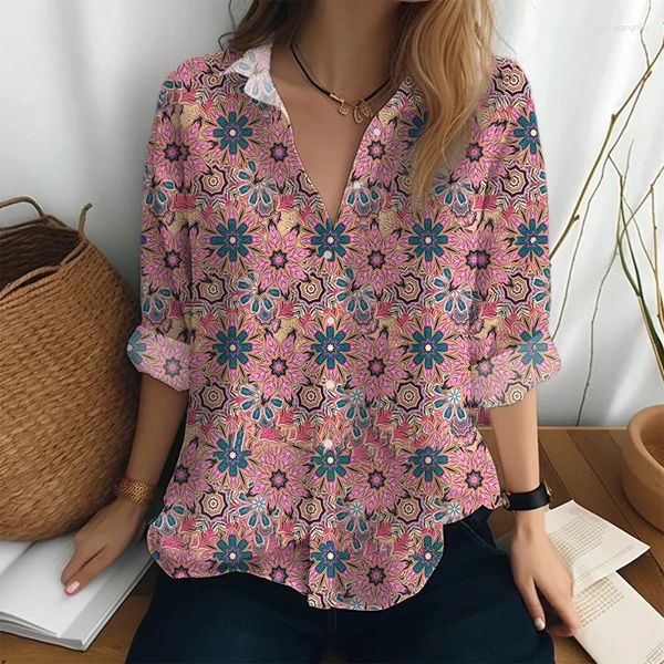 Camicette da donna Hawaiian Lady Top camicia a maniche lunghe grafica stampata in 3D 2024 Street Harajuku Ladies Fashion Casual Oversize