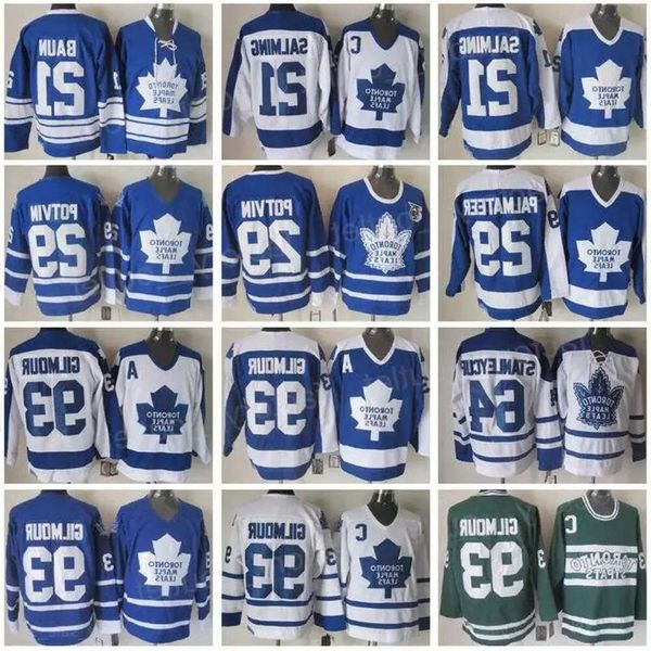 Retro Torontos Throwback Maple Leafs Hockey''nhl''29 Felix Potvin Trikot 75. Jahrestag 93 Doug Gilmour 29 Mike Palmateer 21 Borje Salming 40