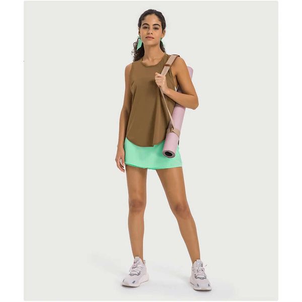 Yoga Lu Sport Bra Allinee Glet Ace Tank Shirt Shirt Shirt-Ups Coperiglio LL LEMON LU-08 GRY 2024 TOPS EVERS