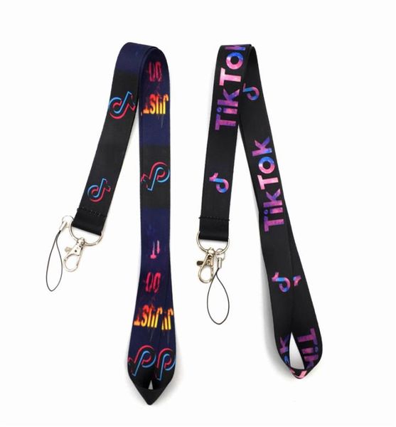 Tik Tok Lanyard Borgogna Nero Tracolla Portachiavi Porta ID Portachiavi per Chiavi Telefoni Borse 20 pezzi2312644