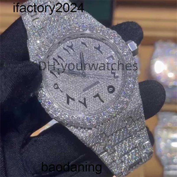 Ap Watch Diamond Moissanit Iced Out Can Pass Test Movement Mens for Out Mechanical Designer High Quality Montre T8 cy