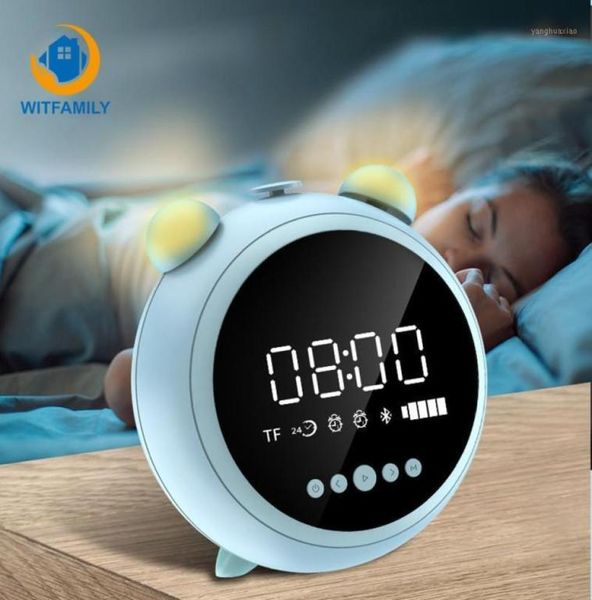 Specchio HD con luce notturna Sveglia Radio Fm Altoparlante Bluetooth senza fili LED Orologi digitali per bambini Supporto AUX Tf Player12353286