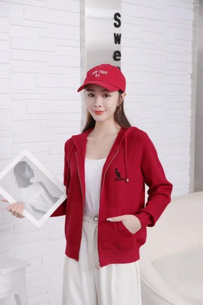 Frauen Hoodies 2024 Koreanische Version Mit Kapuze Strickjacke Herbst Fett Mm Lose Lange Ärmeln Gedruckt Logo Mantel Pullover Für frauen