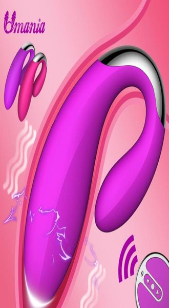 Vibratore senza fili del punto G del silicone per la femmina 16 metri telecomando doppio vibratore del clitoride massaggiatore adulto giocattolo del sesso per le donne J1906263771793