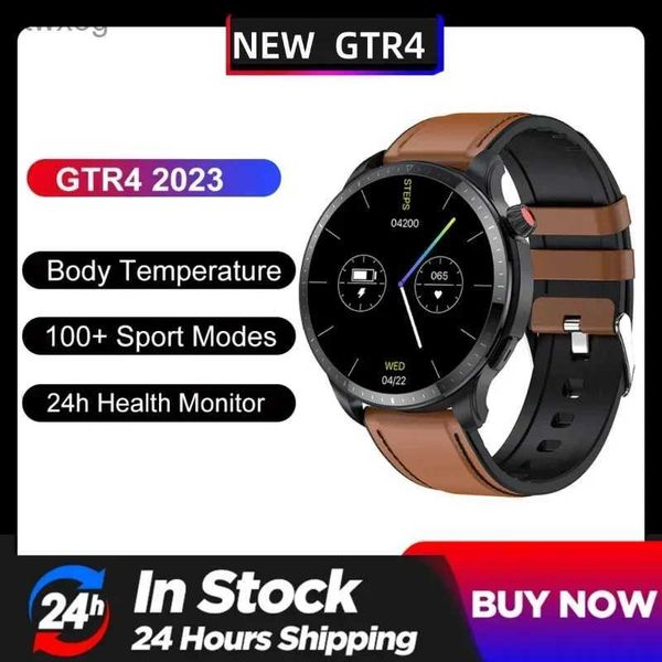 Smart Watches 2023 Neu für GTR 4 Smart Watch Männer Android Bluetooth Anruf Körper Temperatur Blut Sauerstoff Fitness Tracker IOS Smartwatch GTR4 YQ240125