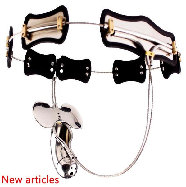 Dispositivi Cintura con modello-T Lock Cock Cage Bdsm Giocattoli del sesso per gli uomini Gay Pene Ritenuta in acciaio inossidabile Giochi per adulti8846357