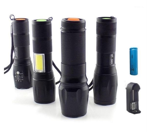 Torcia T6 2 LED ad alta potenza per caccia equitazione campeggio Flash Light Torcia 18650 batteria USB tattica Latarka1326d5104421