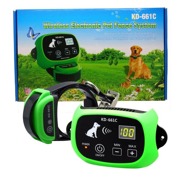 Aiuta Kphrtek Kd661c Sistema di recinzione elettronica wireless per cani da compagnia con trasmettitore e ricevitore ricaricabili tramite corriere Spedizione veloce